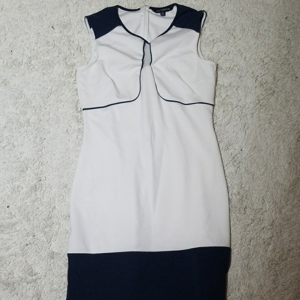 Sharagano color block fitted sleeveless dresssz 8